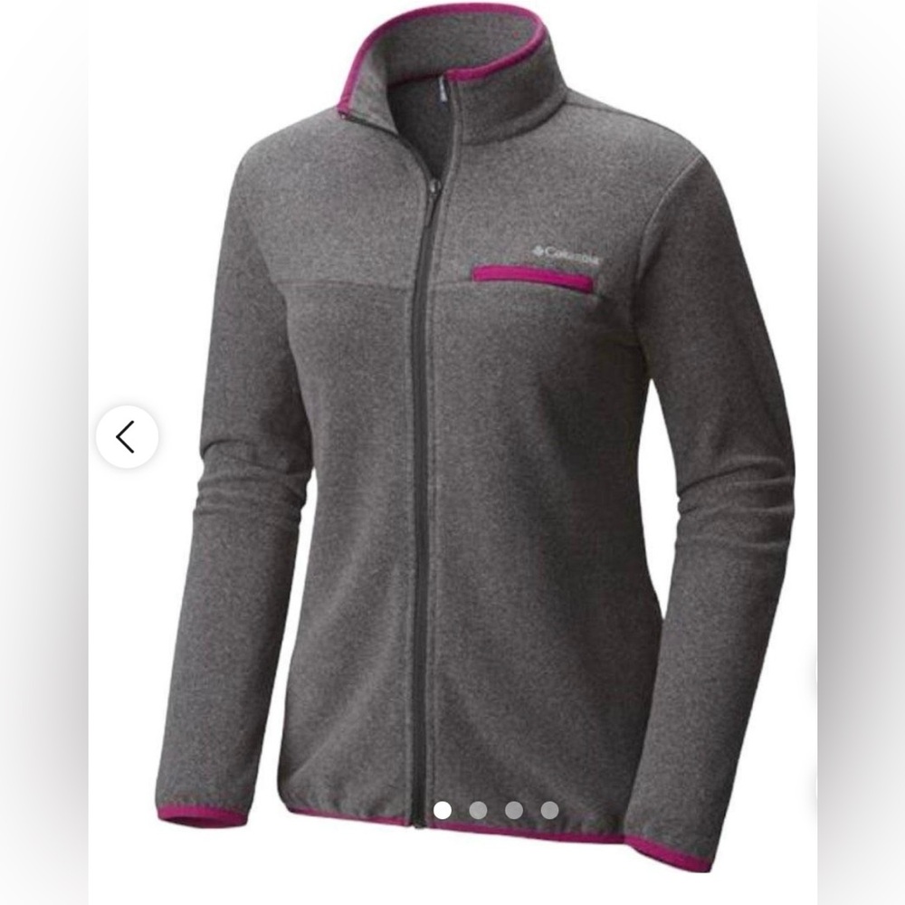 Columbia Zip Up Rock Fleece Pink and Grey Jacket, Size Small